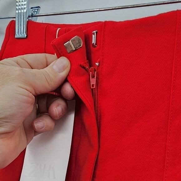 New NWT Zara High Waist Straight Leg Cropped Trouser Pant Size XS - Picture 15 of 16